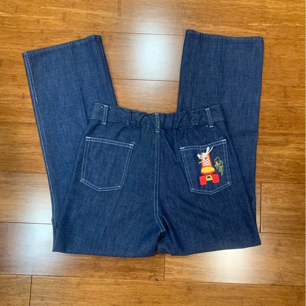 Vintage 70’s era Sears girls straight leg roller skate pocket jeans - Picture 1 of 4